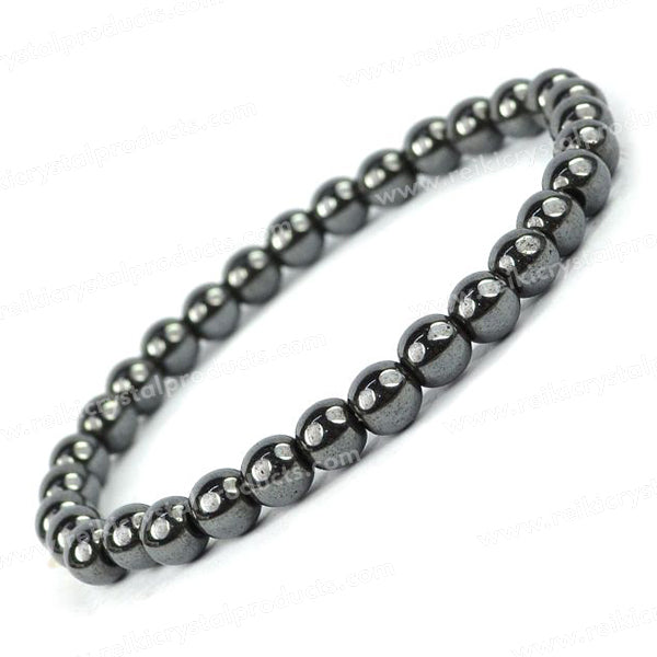 Natural Crystal Stones 6 mm Round Beads Bracelet
