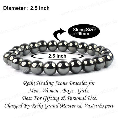 Hematite 8 mm Round Bead Bracelet