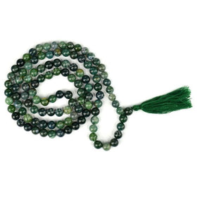 Moss Agate Crystal Mala