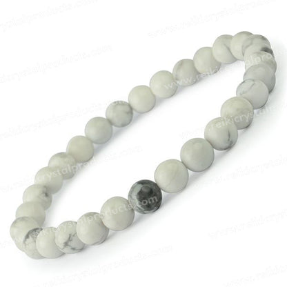 Natural Crystal Stones 6 mm Round Beads Bracelet