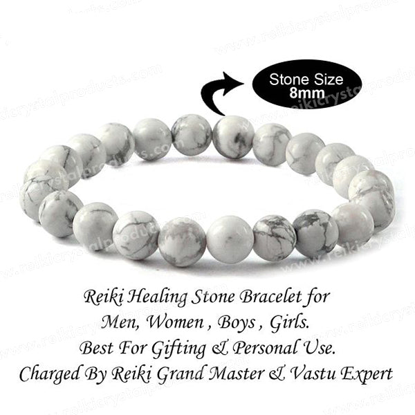 Howlite 8 mm Round Bead Bracelet