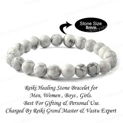 Howlite 8 mm Round Bead Bracelet