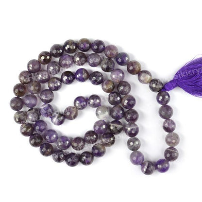 Natural Crystal Stone 10 mm Faceted Beads Mala for Unisex