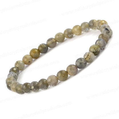 Natural Crystal Stones 6 mm Faceted Beads Bracelet