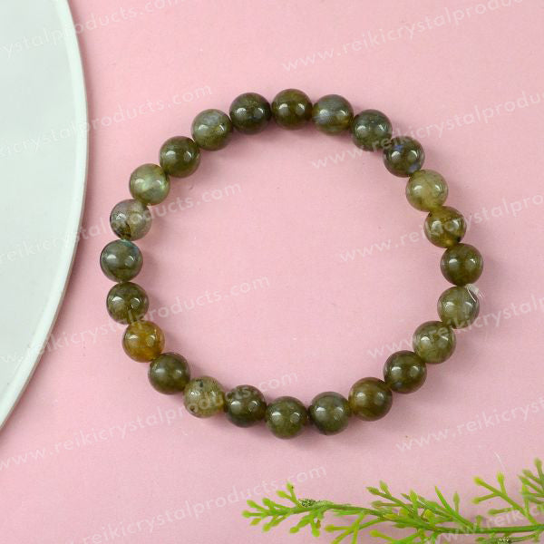 Labradorite 8 mm Round Bead Bracelet