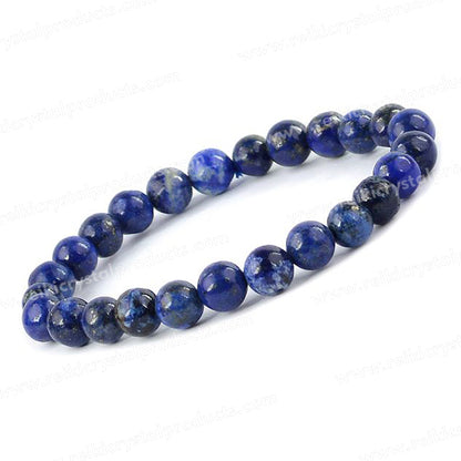 Natural Crystal Stones 8 mm Round Bead Bracelet