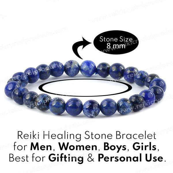 Lapis Lazuli 8 mm Round Bead Bracelet