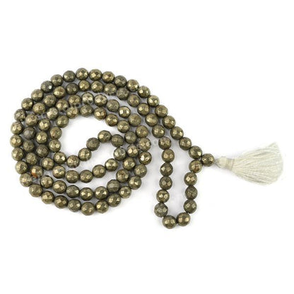Natural Crystal Stone 8 mm 108 Faceted Bead Mala for Unisex