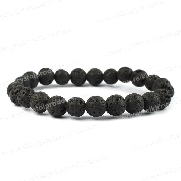 Reiki energized Lava bracelet for stress relief and protection