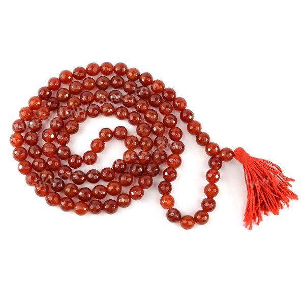 Natural Crystal Stone 8 mm 108 Faceted Bead Mala for Unisex