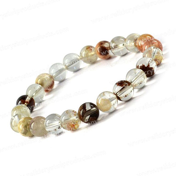 Natural Crystal Stones 8 mm Round Bead Bracelet