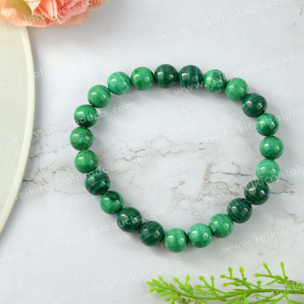 Natural Crystal Stones 8 mm Round Beads Bracelet