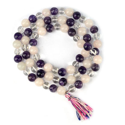 Natural Crystal Stone 10 mm Round Beads Mala for Unisex