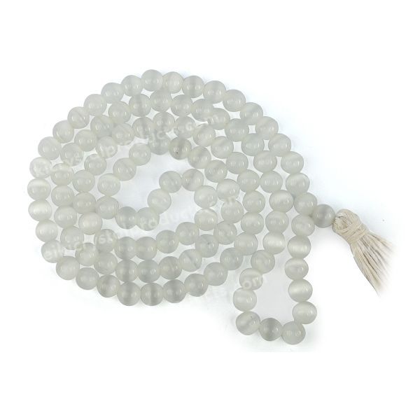 Natural Crystal Stone 8 mm 108 Round Beads Mala for Unisex