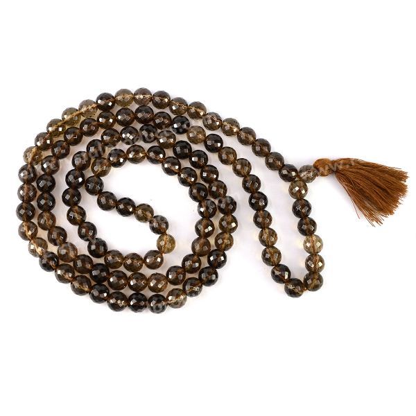 Natural Crystal Stone 8 mm 108 Faceted Bead Mala for Unisex