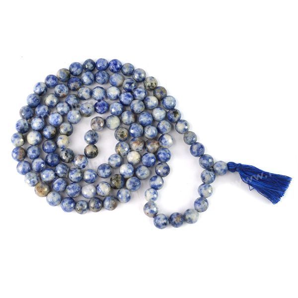Natural Crystal Stone 8 mm 108 Faceted Bead Mala for Unisex