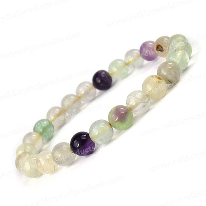 Natural Crystal Stones 8 mm Round Bead Bracelet