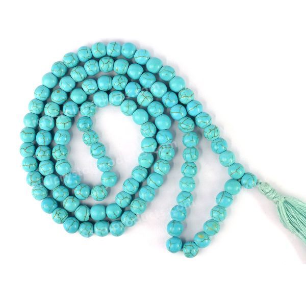 Natural Crystal Stone 8 mm 108 Round Beads Mala for Unisex