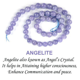 Natural Angelite 8 mm Round Loose Beads for Jewelry Making