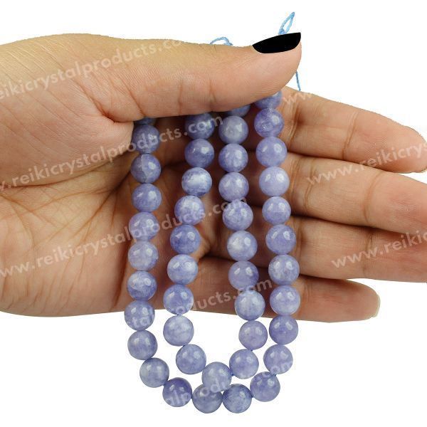 Angelite 8 mm Round Loose Beads 45-50 pcs for Making Bracelet Mala Necklaces