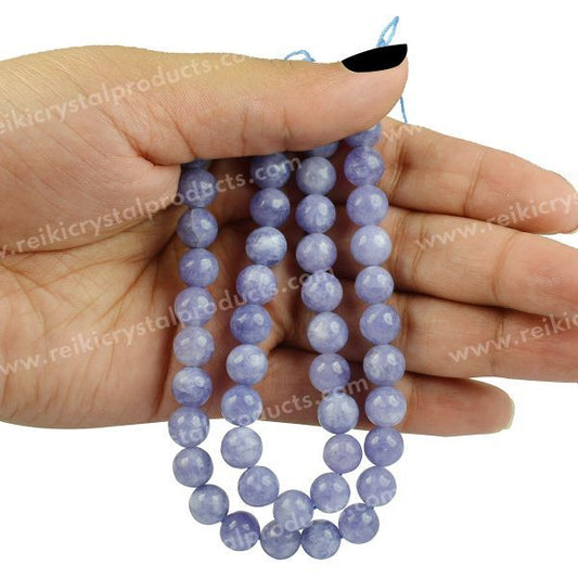 Angelite 8 mm Round Loose Beads 45-50 pcs for Making Bracelet Mala Necklaces