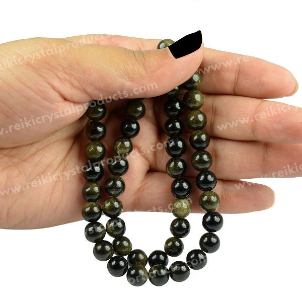 Natural Black Obsidian Beads for Bracelet and Necklace Making