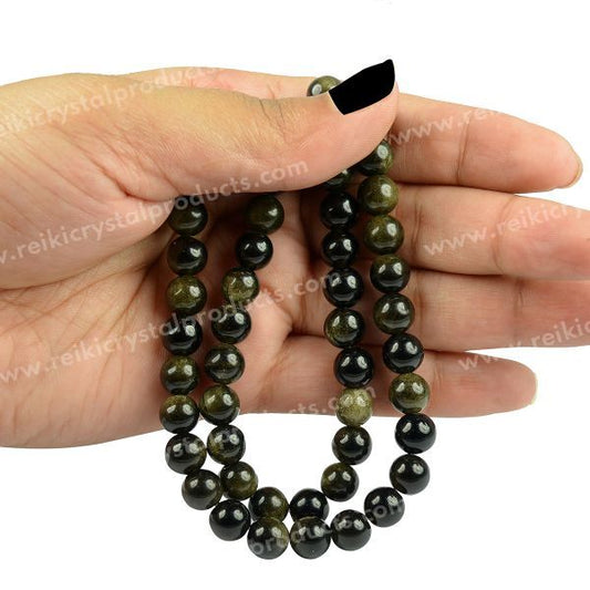 Black Obsidian 8 mm Round Loose Beads 45-50 pcs for Making Bracelet Mala Necklaces
