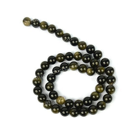 Natural Black Obsidian 8 mm Round Loose Beads for Jewelry Making