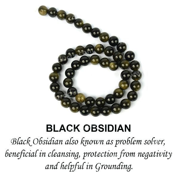 Black Obsidian Gemstone Beads 8 mm