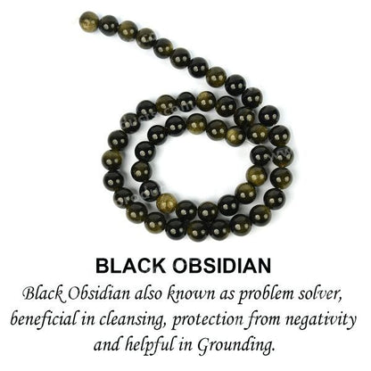 Black Obsidian Gemstone Beads 8 mm