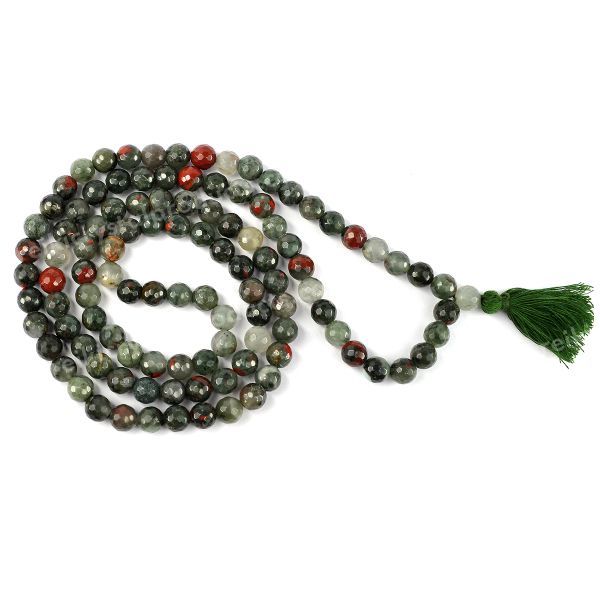 Natural Crystal Stone 8 mm 108 Faceted Bead Mala for Unisex