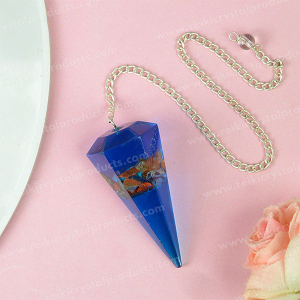 multi stone Six faceted dowser pendulum charged by Reiki Grandmaster