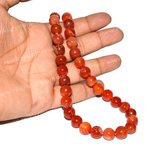 Carnelian 10 mm Round Loose Beads 35-40 pcs for Making Bracelet Mala Necklaces