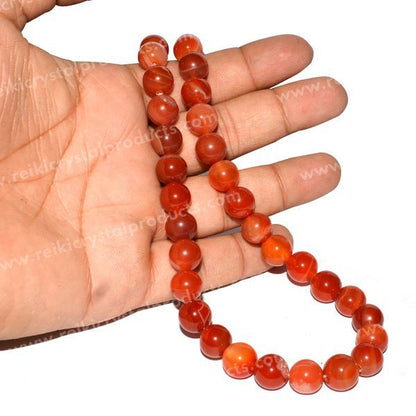 Carnelian 10 mm Round Loose Beads 35-40 pcs for Making Bracelet Mala Necklaces