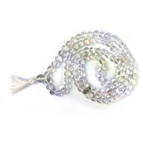 Natural Crystal Stone Tasbeeh Jaap Mala for Prayer 99 Beads 8 mm
