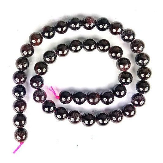 Garnet 10 mm Round Loose Beads 35-40 pcs for Making Bracelet Mala Necklaces