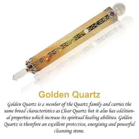 Golden Quartz Crystal Healing Wand