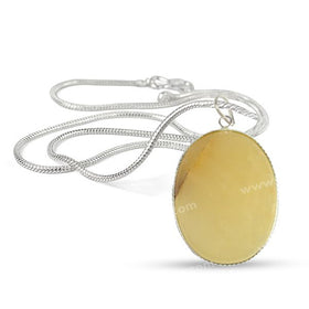 Golden Quartz Oval Pendant Jewelry with Chain