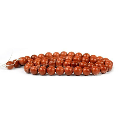 Goldstone Brown 8 mm Round Loose Beads 45-50 pcs for Making Bracelet Mala Necklaces