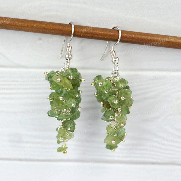 Natural Crystal Stone Chip Bead Earring for Girls & Women