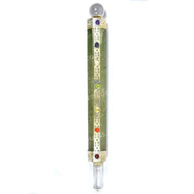 Green Jade Healing Wand with 7 Chakra Stones