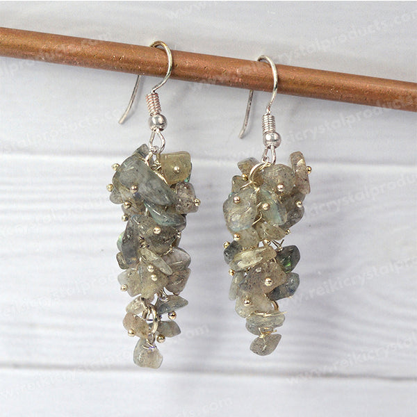 Natural Crystal Stone Chip Bead Earring for Girls & Women