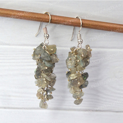 Natural Crystal Stone Chip Bead Earring for Girls & Women