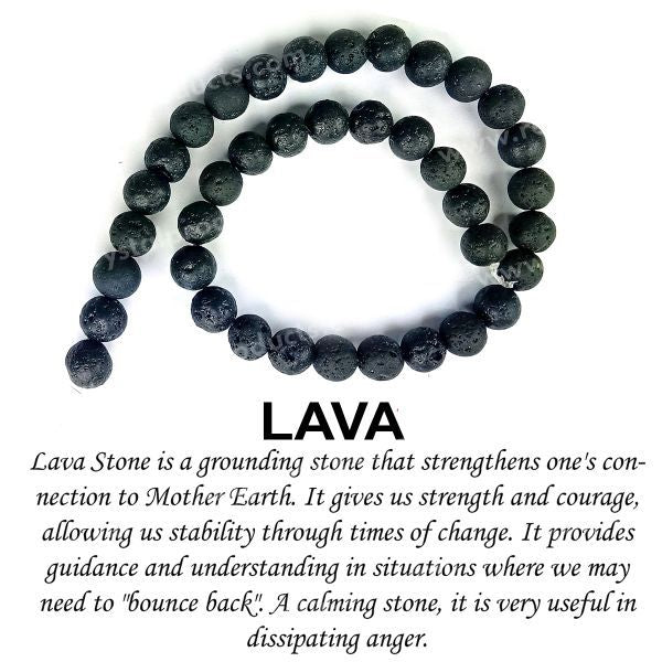 Reiki charged Lava stone loose beads 35-40 pcs