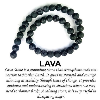 Reiki charged Lava stone loose beads 35-40 pcs