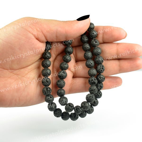 8 mm Lava Beads Natural Volcanic Stone