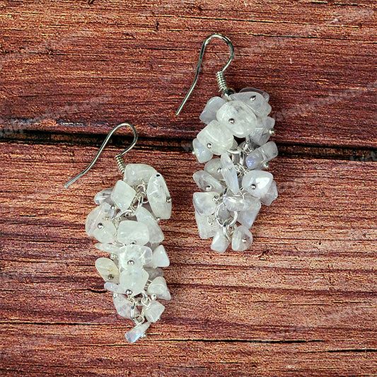 Natural Crystal Stone Chip Bead Earring for Girls & Women