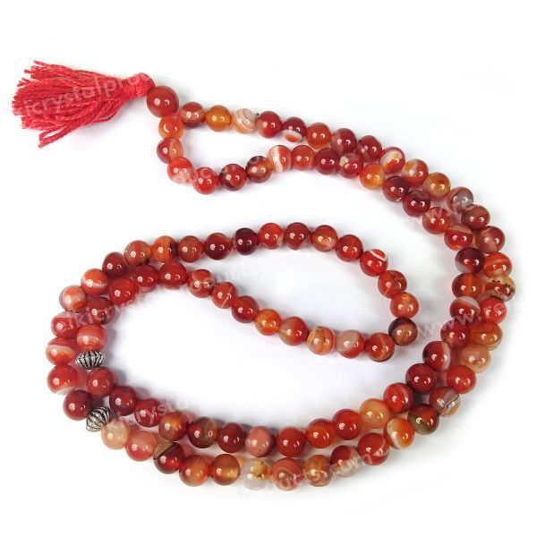 Natural Crystal Stone Tasbeeh Jaap Mala for Prayer 99 Beads 8 mm