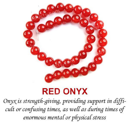 Red Onyx 10 mm Round Loose Beads 35-40 pcs for Making Bracelet Mala Necklaces