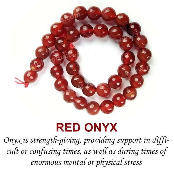 Reiki charged Red Onyx loose beads 35-40 pcs